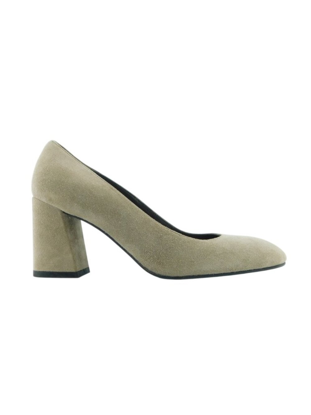 STUART WEITZMAN Taupe Suede Leather Block Heel Pumps 6.5